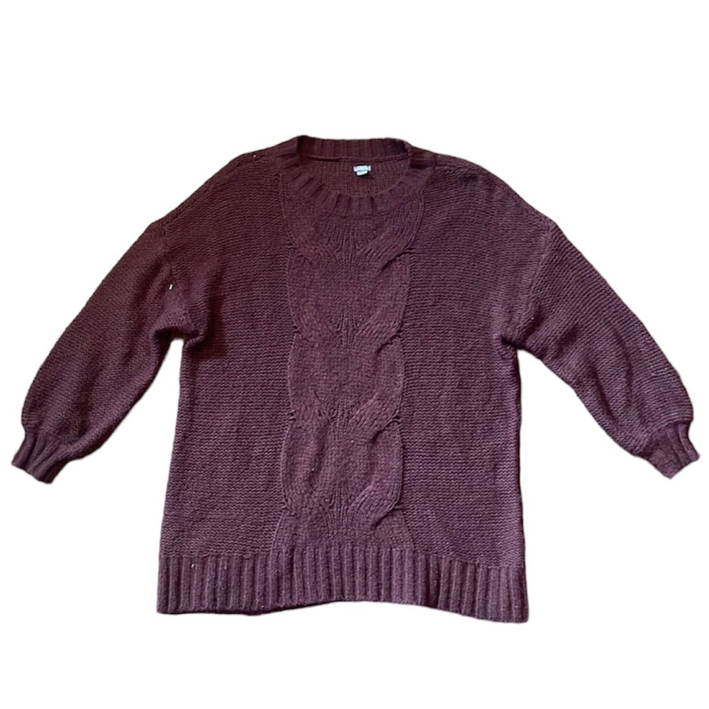 Aerie Burgundy Loose Knit Sweater